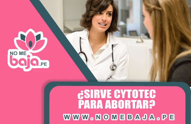 Se observa una doctora atendiendo a una paciente y un titulo que dice :¿Sirve cytotec para abortar? nomebaja.pe