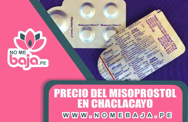 Se observa unas tabletas de pastillas misoprostol , tambien un titulo que dice :Precio del Misoprostol en Chaclacayo nomebaja.pe