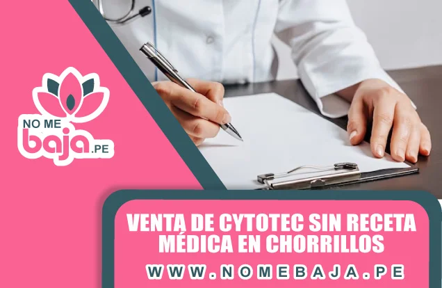 Se observa la mano de un doctor mostrando escribiendo en un papel  y un titulo que dice : Venta de Cytotec sin Receta Médica en Chorrillos nomebaja.pe