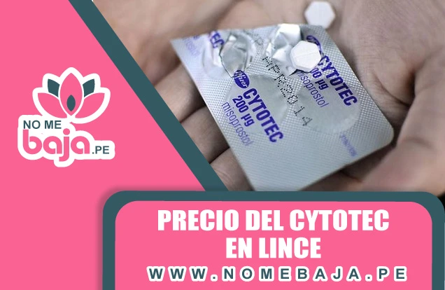Se observa una mano con un blister de pastillas y un titulo que dice : Precio del Cytotec en Lince nomebaja.pe