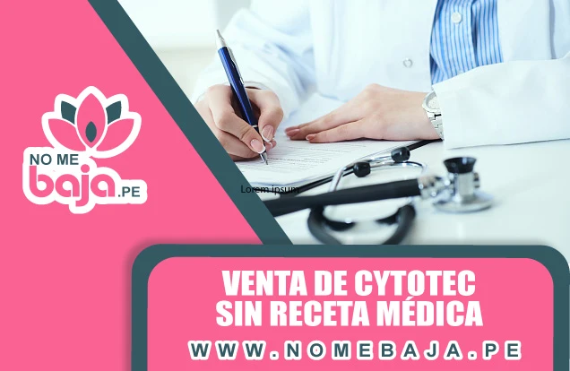 Se observa la mano de un doctor escribir y un titulo que dice : Venta de Cytotec sin receta médica nomebaja.pe