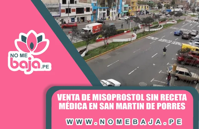 Se observa una avenida en el distrito de San Martin De Porres y un titulo que dice : Venta de Misoprostol sin Receta Médica en San Martin de Porres nomebaja.pe