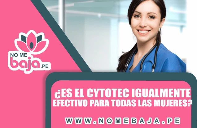 Se observa una doctora sonriendo y un titulo que dice : ¿Es el Cytotec igualmente efectivo para todas las mujeres? nomebaja.pe